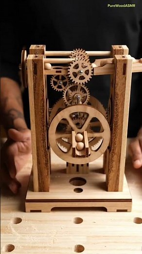 Building a Kinetic Marble Run Machine From Wooden Rice Grains! ⚙️🪵 #ASMR #Woodworking #Crafts