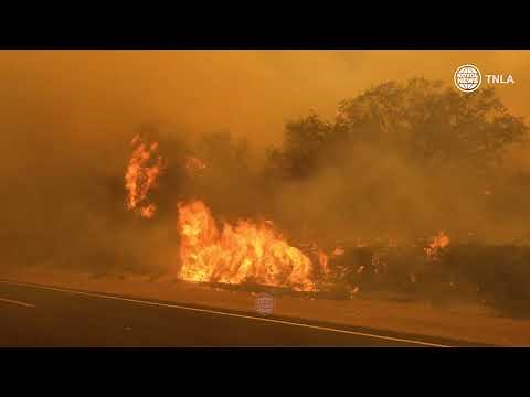 Gifford Fire Burning Along Highway 166 - Santa Maria Near San Luis Obispo
