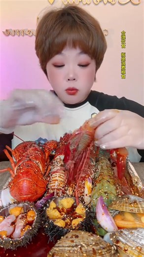 Part 2 Sashimi seafood 🥝🥭🥒 #mukbang #yummy #shrimp | Eat with Boo