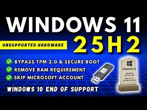 RUFUS Windows 11 25H2 Upgrade or Clean Install (Unsupported Hardware)