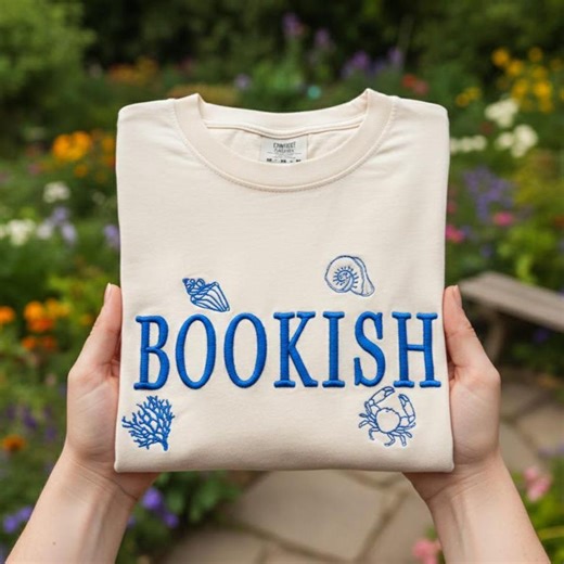 Bookish Embroidery Design, Ocean Shells Book Lover Digital File, Coastal Reading Aesthetic Pattern, Pes Dst Emb Jef Instant Download Art - Etsy