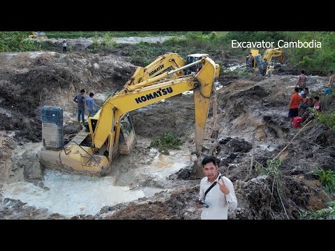 Bed Day Excavator Accidents Sinking In Mud - Amazing Heavy Recovery Excavator Stuck In Mud