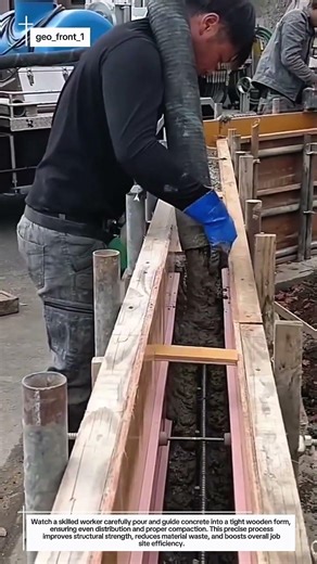 Extreme Precision Concrete Pouring in Narrow Formwork – Satisfying Construction Skills!