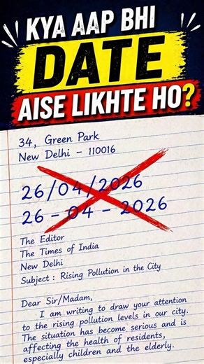 Correct Date Format for Letter Writing in Exams