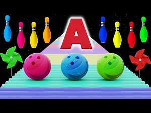 ABC phonics with Bowling pin | Alphabets with bowling ball | Bowling Ball Adventure For Kids