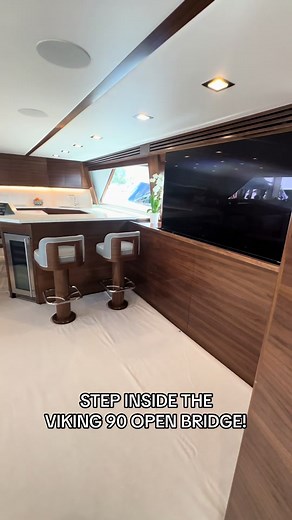 Take a step inside the all new Viking Yachts 90 Open Bridge 🙌 #boatsgonewild #vikingyachts