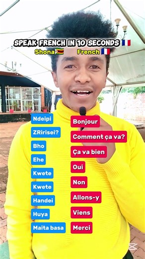 Speak French in 10 seconds 🇫🇷🔥(Zimbabwe edition 🇿🇼)
