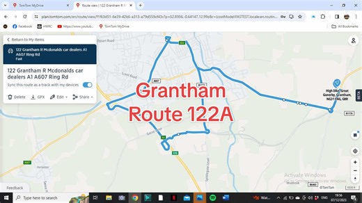 Grantham driving test route 122A