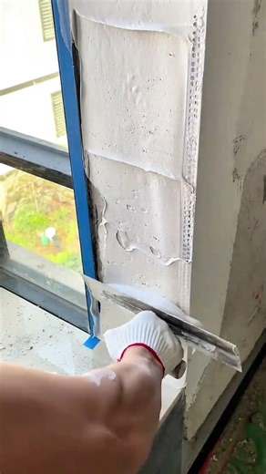 Leveling and Finishing Plaster Around Window Frames #shorts