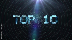 NUMBER 1, Top Ten Numbers Animation with Alpha Channel, Rendering, Background, Loop,