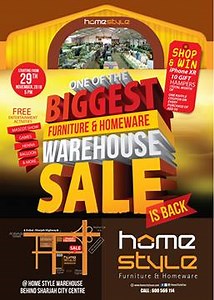 Home Style brings you one of the most awaited warehouse sale of the year !! Killer prices no ONE can beat!! No ONE | Home Style