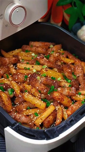 Air Fryer Pork Belly & Potato Strips That Melt In Your Mouth! 🔥