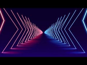 Abstract Neon Lights Animated VJ Loop Background Video - glowing lines no Copyright Motion VJ Loop