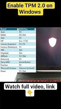 How to Enable TPM 2.0 in BIOS on Any Laptop (MSI, HP)