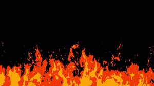 2D Cartoon Fire on a Transparent Background. 2D Fire. 4K