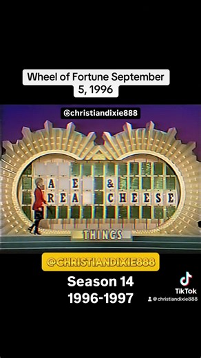 Christian Dixie on Instagram: "A (Somewhat) frustrating speed-up round on a Season 14 (1996-1997) episode of ‘Wheel of Fortune’ #wheeloffortune #fail #90s #1996 #vannawhite #patsajak #gameshows #gameshow #puzzle #solve #fun #tv #retro #1990s #foryou #explorepage #explore #reels"
