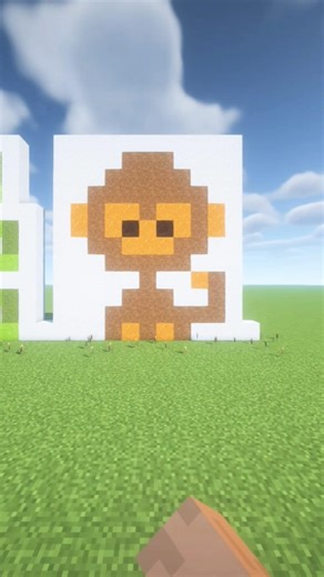 Minecraft Pixel Art Of Monkey #shorts #minecraft #pixelart