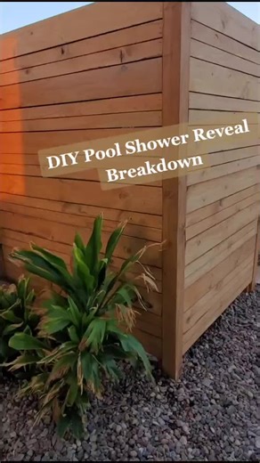 #DIY pool shower morning breakdown #poolside #poolshower #beforeandafter #homeimprovement #backyardmakeover #diyhome #diyproject #pool #showandtell