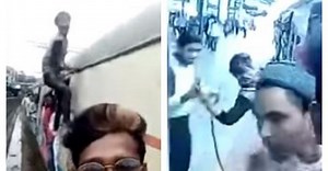 Mumbai youths perform mindless stunts on moving train, brazenly snatch commuter's phone  - Watch viral video