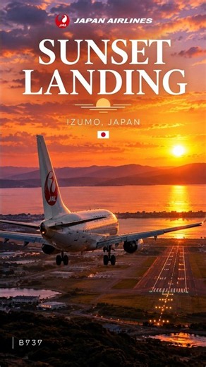 Sunset Landing at Izumo Airport / JAL Boeing 737
