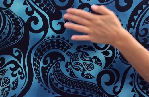 Turtle Fabric, Hawaiian Honu Sea Turtle Tattoo in Blue, Polynesian Tapa Designs, Last One Yard - Etsy