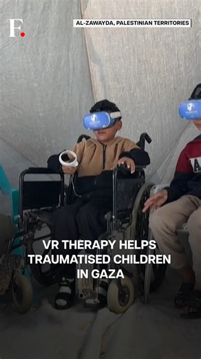 #FPReels: VR Therapy Transports Gaza’s War-Scarred Children To Calmer Virtual Worlds A therapy programme in Gaza used virtual reality headsets to help children coping with war trauma. Inside a small tent in Al-Zawayda, youngsters, including one in a wheelchair, explored peaceful beaches, gardens and animal-filled landscapes. Operators said the immersive sessions improved comfort and emotional response, offering quicker progress than conventional therapy. Many children described seeing trees, bir