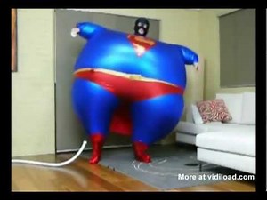 Inflating a Latex Rubber Superman Suit to Ginormous Proportions