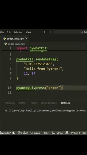 Send WhatsApp Message Using Python | Step-by-Step Automation for Beginners #python