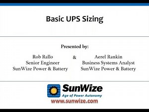 Intro to Battery Backup UPS System Sizing