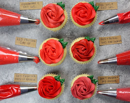 Bright Red Buttercream Frosting (No Bitter Taste!)