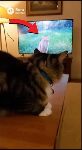 Cat on TV Explodes — Real Cat Freaks Out Instantly! #cat #funny #pets