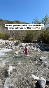 🥲We hiked 3 miles in CROCS 📲Share this with someone who would also hike in Crocs! 🥾 Hiking doesn’t have to be a hard 15 mile backpacking day with thousands of feet of elevation gain. It can be as simple as a walk through a local park. ‼️HOWEVER! Riley and I decided to switch things up and do a river crossing hike to a waterfall but we were too lazy to carry multiple pairs of shoes so we ended up hiking the whole thing in Crocs😂🐊 👣Looking back, this was pretty risky considered the hike was 