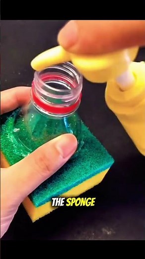 Turn Your Dish Sponge into an AUTOMATIC Soap Dispenser! 🧼#diy #lifehacks #shorts