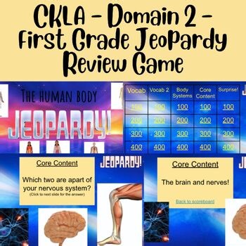 CKLA Domain 2 | Jeopardy Review Game, The Human Body | 1st Grade