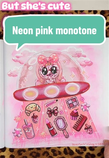 My monochromatic videos are some of the highest performing so I will continue to post more! Are there any tutorials or specific methods you would like for me to share? Coloring book: Sweet & Weird by Miss Kitsch @Miss Kitsch 🎨 #coloringinspiration #misskitsch #thecoolkitschclub #coloringforadultss #coloring