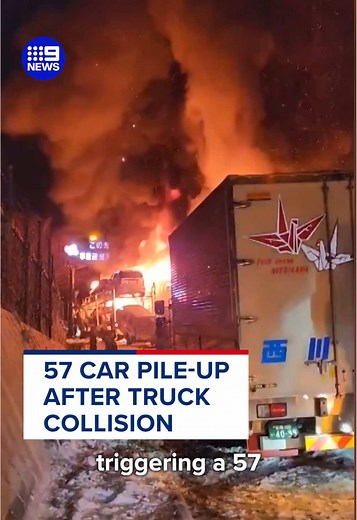 57 Car Pile-up on Black Ice in Japan