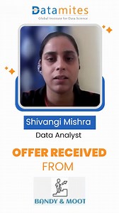 Meet Shivangi—she went from fresher to data whiz by mastering Python, SQL & Power BI @datamites #dataanalyticscourse #DataMitesSuccessStory #datamitesreviews #datamitesplacements #datamites | DataMites | Facebook