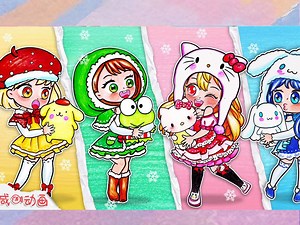 定格动画：给小美做hello kitty的装扮，改造后的样子也太可爱了吧_哔哩哔哩_bilibili