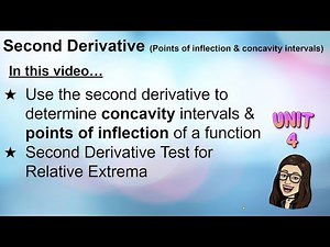 Second Derivative (Points of Inflection, Concavity, Test for Relative Extrema)