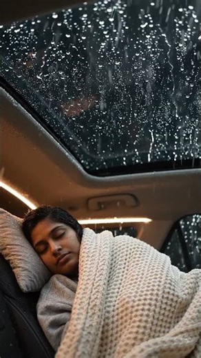 🥶ASMR rain sounds for sleeping car roof🥶 #rainoundforsleep #deepsleep #heavyraining