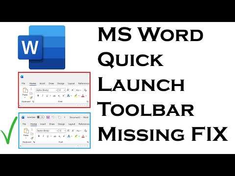 How to FIX Microsoft Word Save and Quick Launch Tool Bar Missing RESOLVED