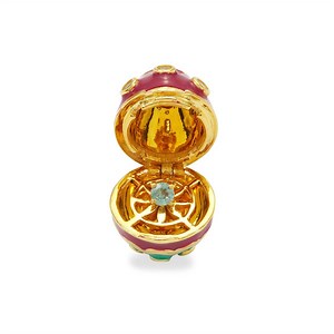 Alexandrite Locket with White Zircon in Gold Plated Sterling Silver 0.30cts