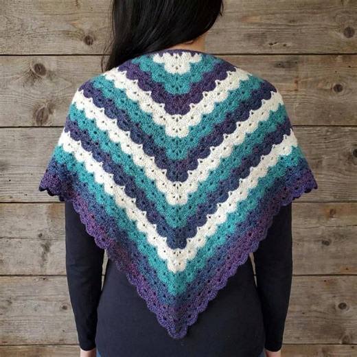 Crochet Shawl Pattern, Easy Shell Stitch Triangle Shawl, Boho Crochet Wrap Pattern, Prayer Shawl, Lace Shawl, PDF Instant Download - Etsy