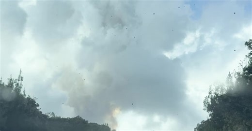 Tephra From Kilauea Volcano Falls From Sky