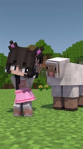 (˶˃ ᵕ ˂˶) Cute Girl in Minecraft #shorts #minecraftanimation #minecraft