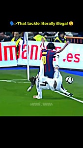 That tackle literally illegal 😲 . . . . . . . . . . . . . . #messi #ramos #tackle #ilegal | messi_10era
