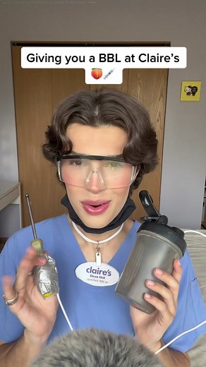 Probably the most safe BBL anyone’s ever gotten 🍑💜 #asmr #bbl #bbljourney #claires #roleplay