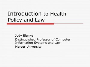Understanding Health Policy and Law: Key Concepts and Perspectives - SlideServe