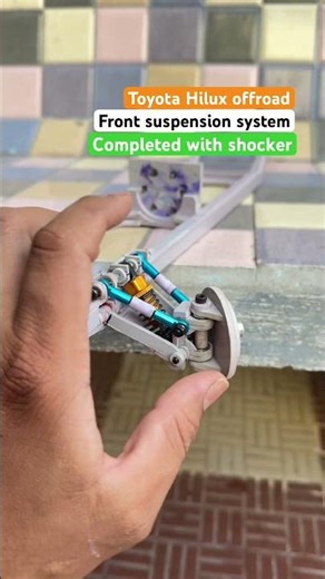 Toyota Hilux offroad RC project front suspension test with shocker #rcoffroad #rcrockcrawler #rccar