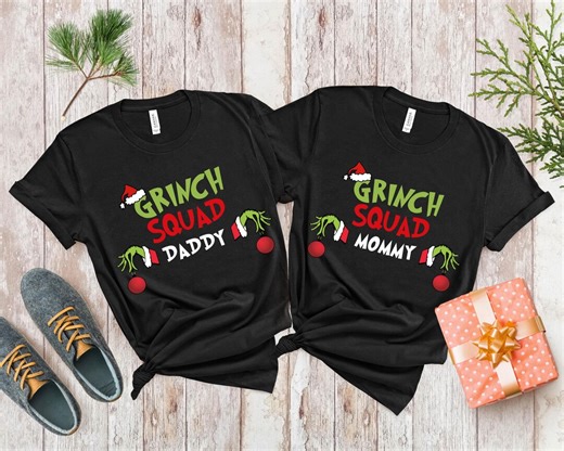 Custom Grinch Family Christmas Shirts: Matching Xmas Holiday Tees, Christmas Tshirts - Etsy
